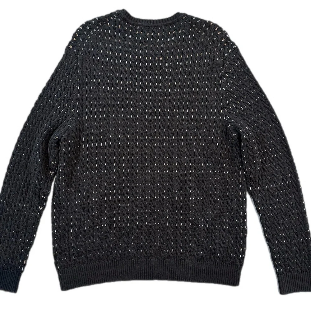 100% cotton Vintage Tasso Elba 90s Textured Woven Knit Sweater XL Hong Kong